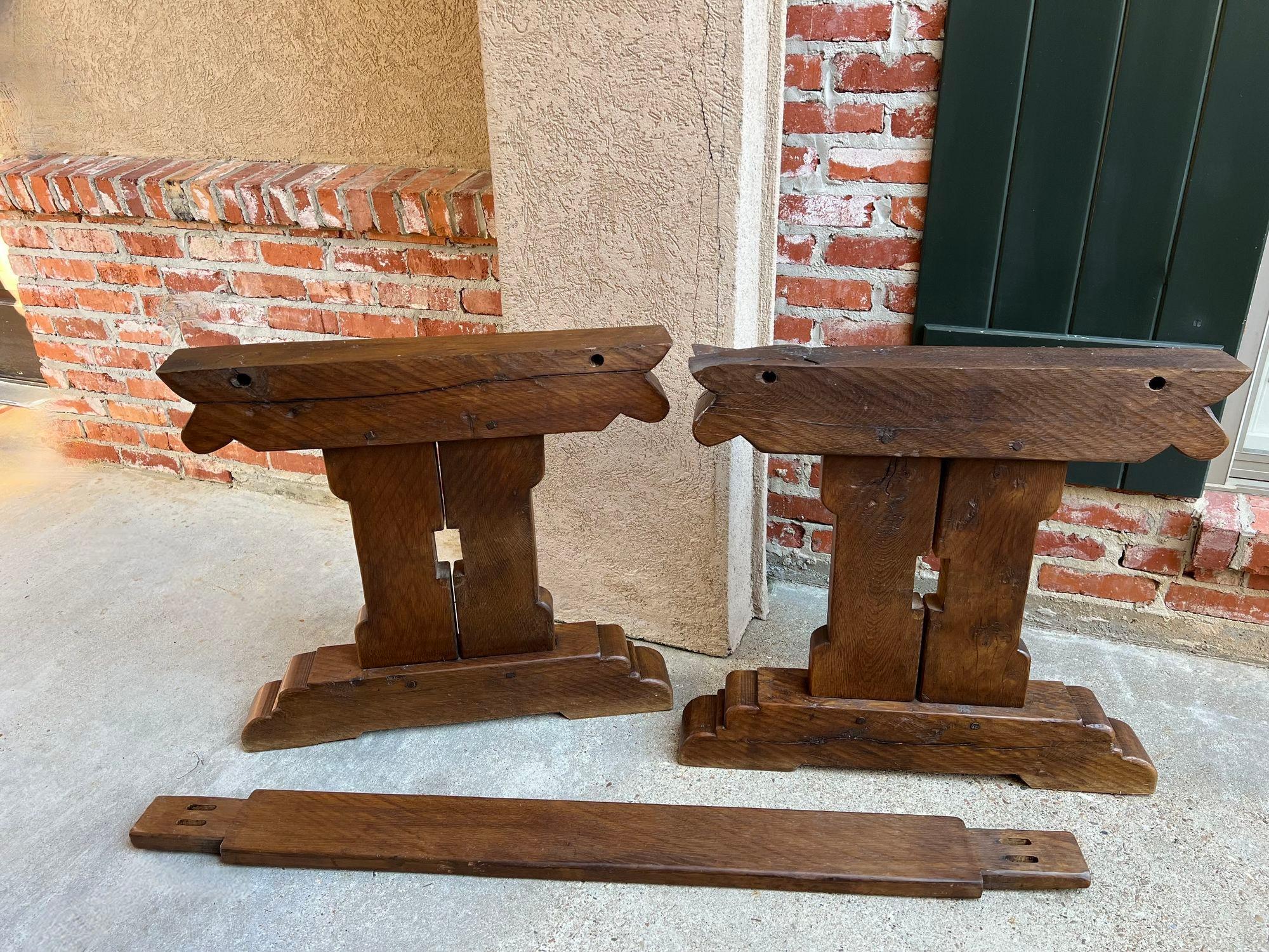 Antique French Farm Table Dining Trestle Desk Oak 6 ft Conference circa1850 13