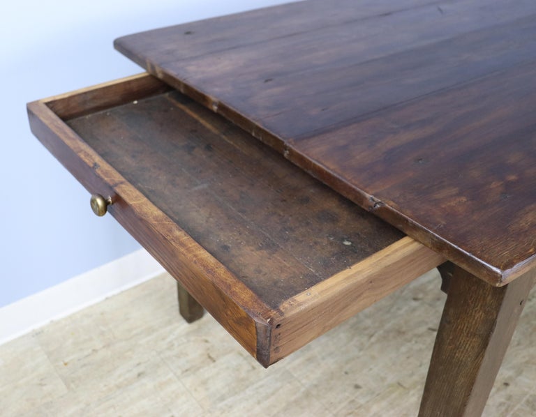 Antique French Chestnut Farm Table For Sale 6