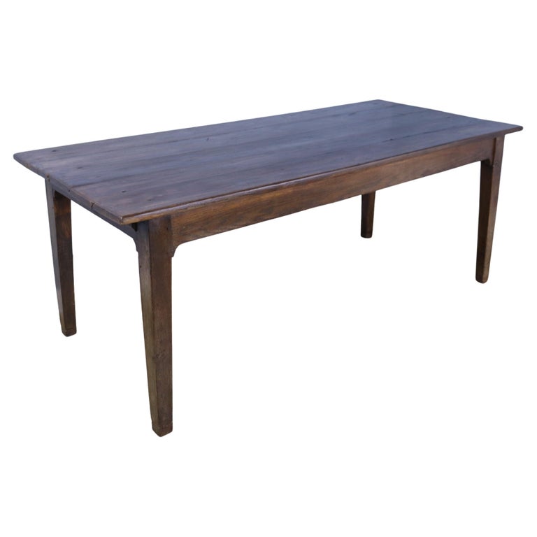 Antique French Chestnut Farm Table For Sale