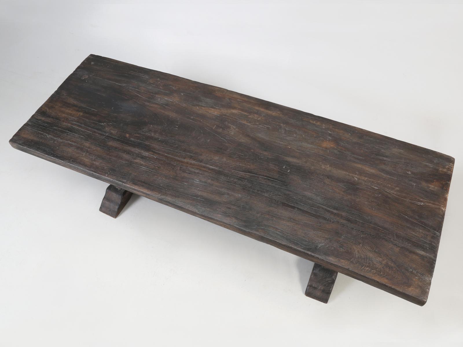 Antique French trestle dining table, or just call it a French farm house table, this antique French table, looks like you just dragged it out of the barn and barely wiped it off. In reality, that is exactly the finish we tried to copy for our