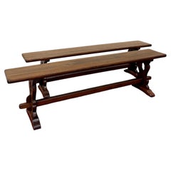 Antique French Farmhouse Benches Banquette Seating Pair Window Seats