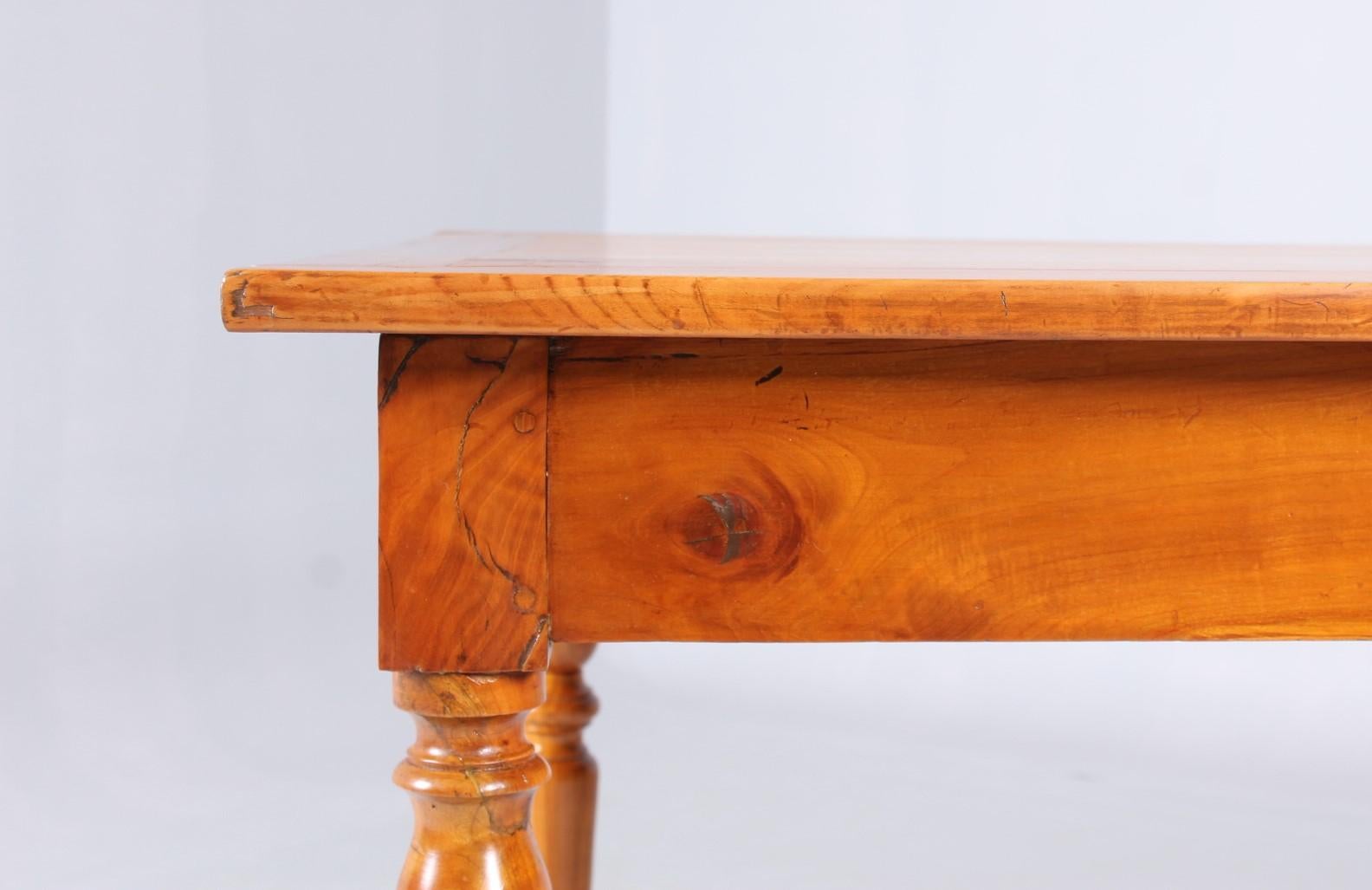 Antique French Farmhouse Dining Room Table, Cherrywood, with Extension 10