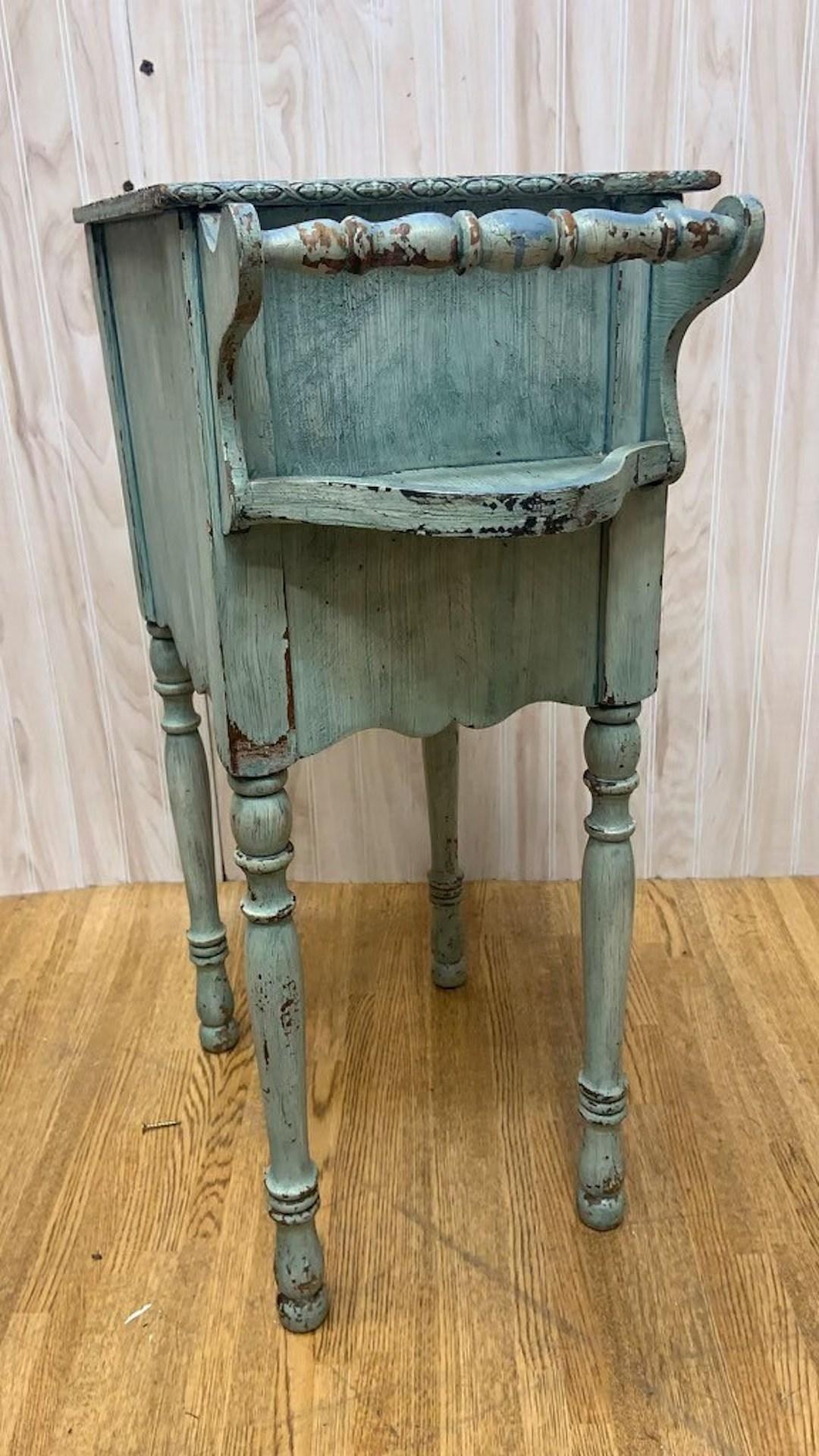 Antique French Farmhouse Painted Humidor Accent Table 3