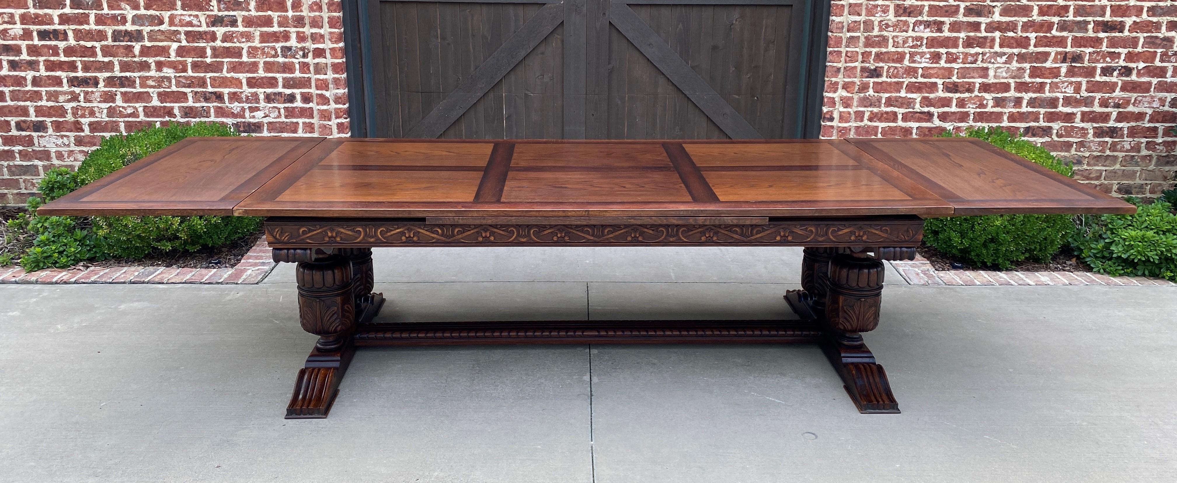 Antique French Farmhouse Table Desk Conference Draw Leaf Table Oak Pedestal 5