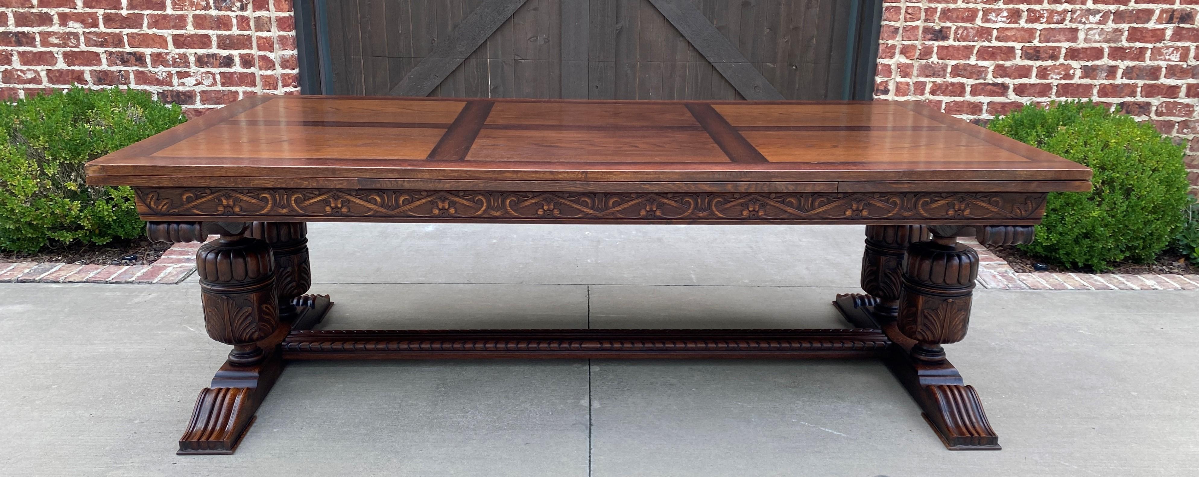 Antique French Farmhouse Table Desk Conference Draw Leaf Table Oak Pedestal 7
