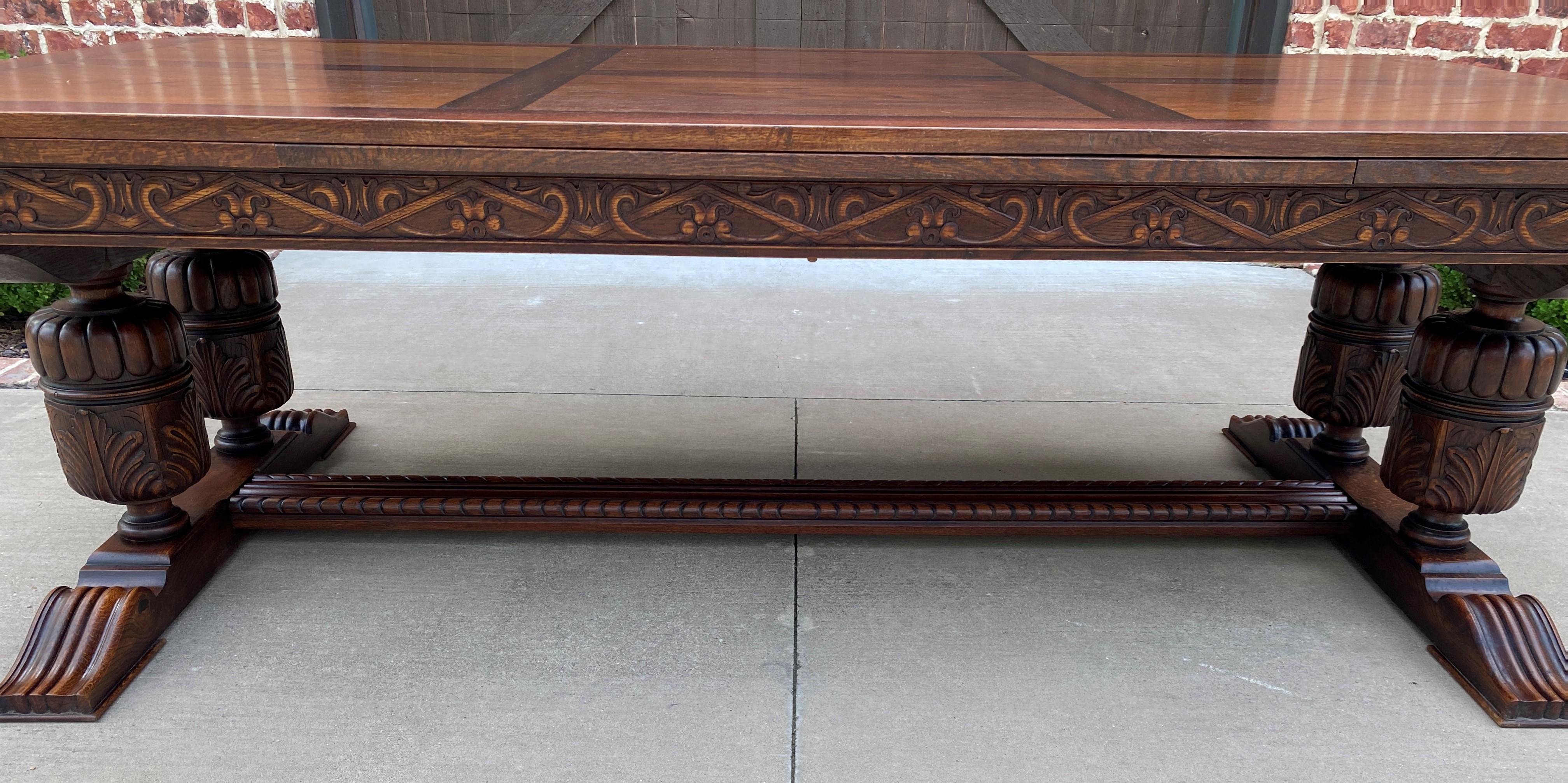 Antique French Farmhouse Table Desk Conference Draw Leaf Table Oak Pedestal 3