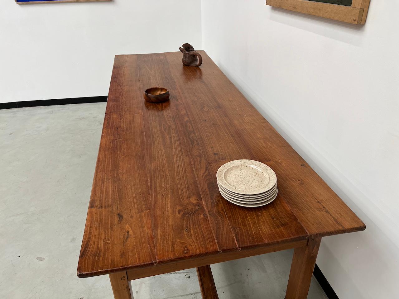 Table de ferme française ancienne (de Bordeaux) en bois de cerisier massif en vente 5