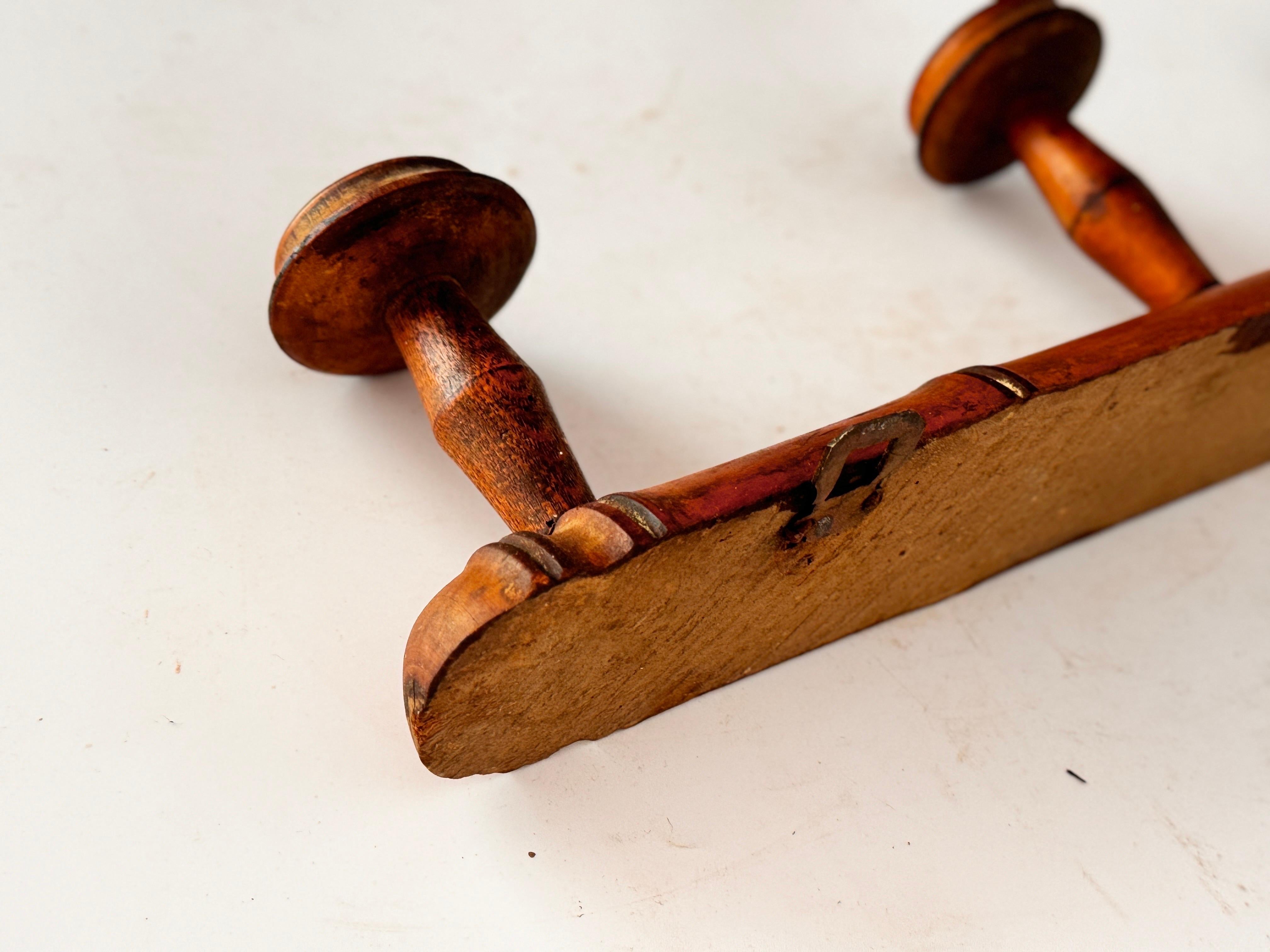 Antique French Faux Bamboo Carved Coat & Hat Rack, circa 1920 1