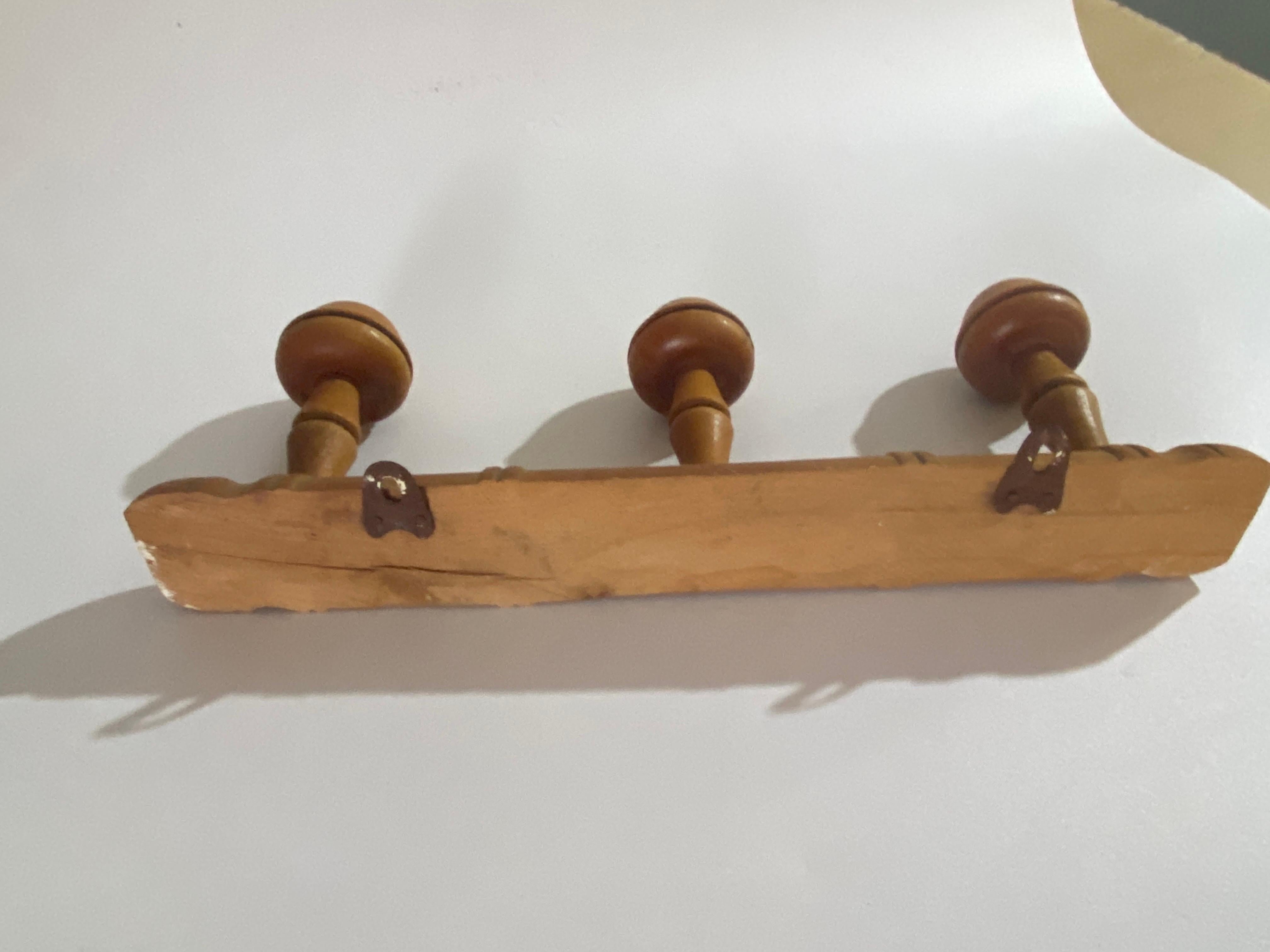 Early 20th Century Antique French Faux Bamboo Carved Coat & Hat Rack, circa 1920 For Sale