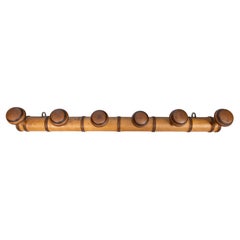 Antique French Faux Bamboo Carved Coat & Hat Rack, circa 1920