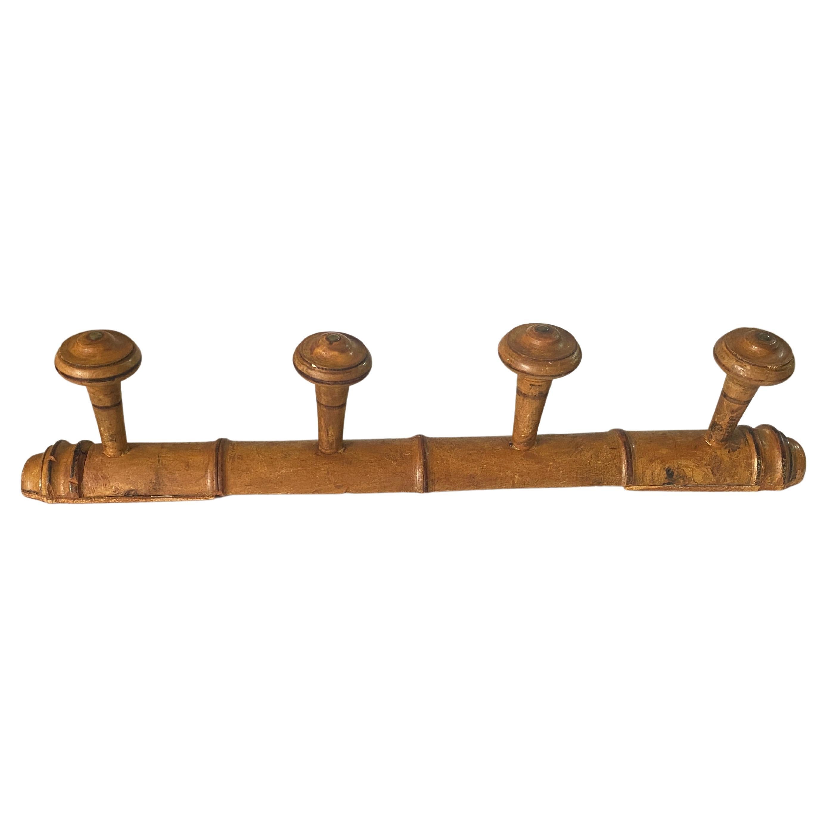 Antique French Faux Bamboo Carved Coat and Hat Rack, circa 1920 For Sale at  1stDibs | bamboo hat rack