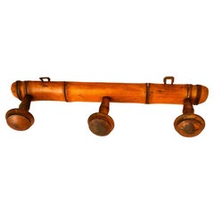 Antique French Faux Bamboo Carved Coat & Hat Rack, circa 1920