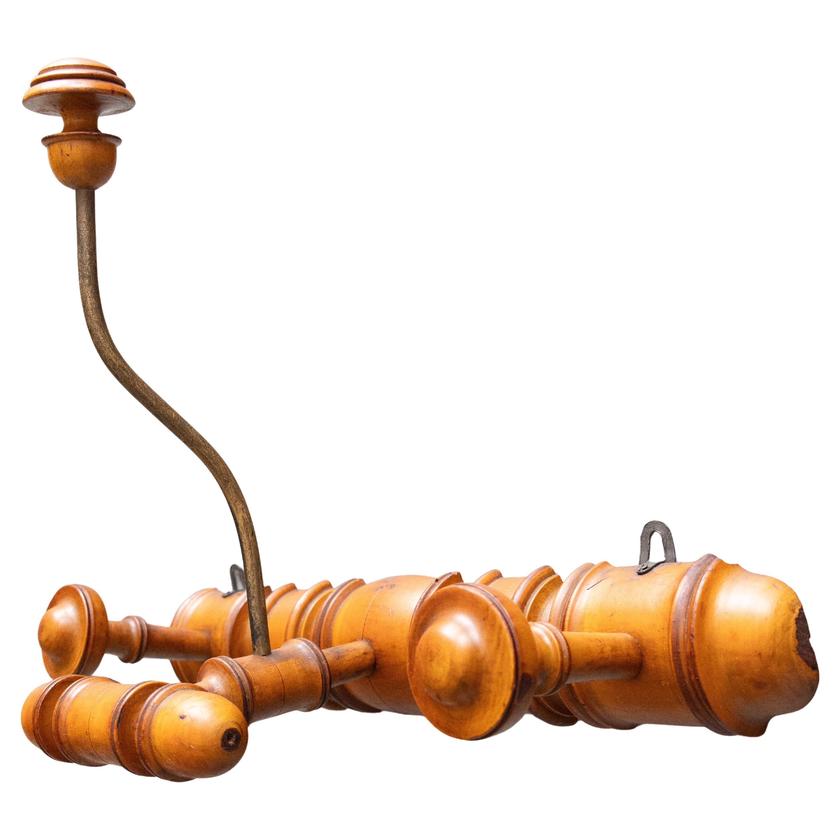 Antique French Faux Bamboo Coat 
Hat Rack