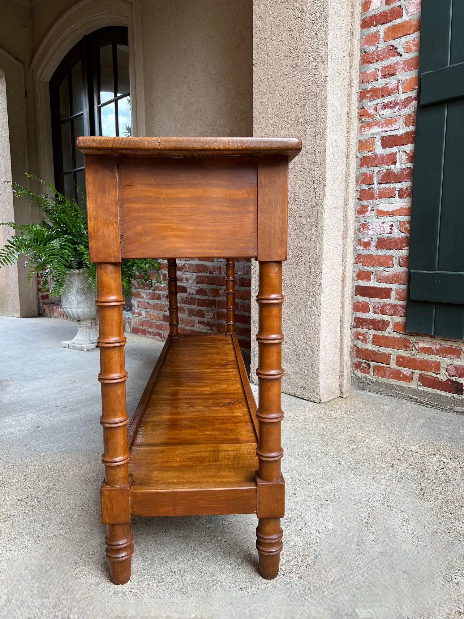 Antique French Faux Bamboo Hall Console Table 6 ft Regency Sofa Table 4
