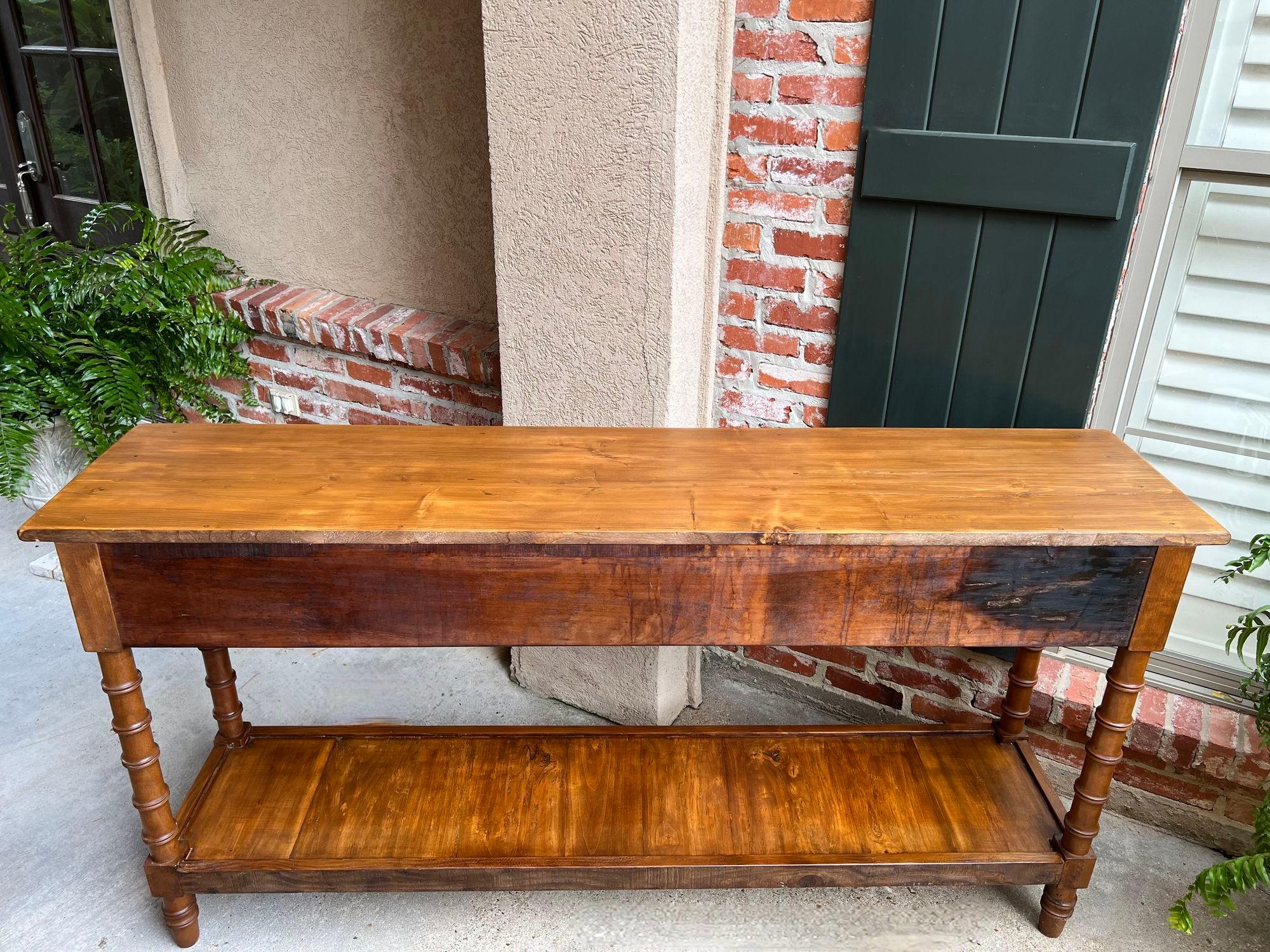 Antique French Faux Bamboo Hall Console Table 6 ft Regency Sofa Table 6