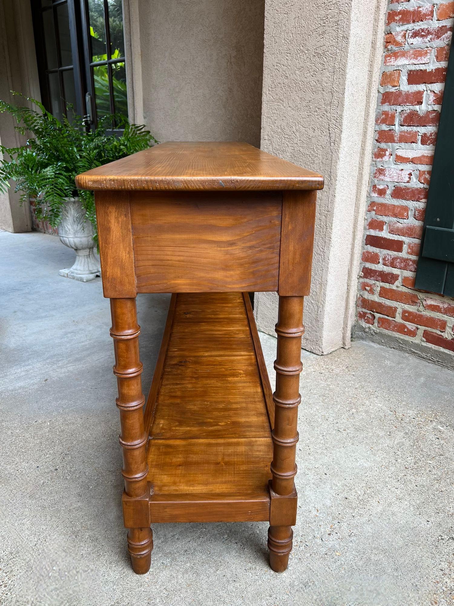 Antique French Faux Bamboo Hall Console Table 6 ft Regency Sofa Table 3