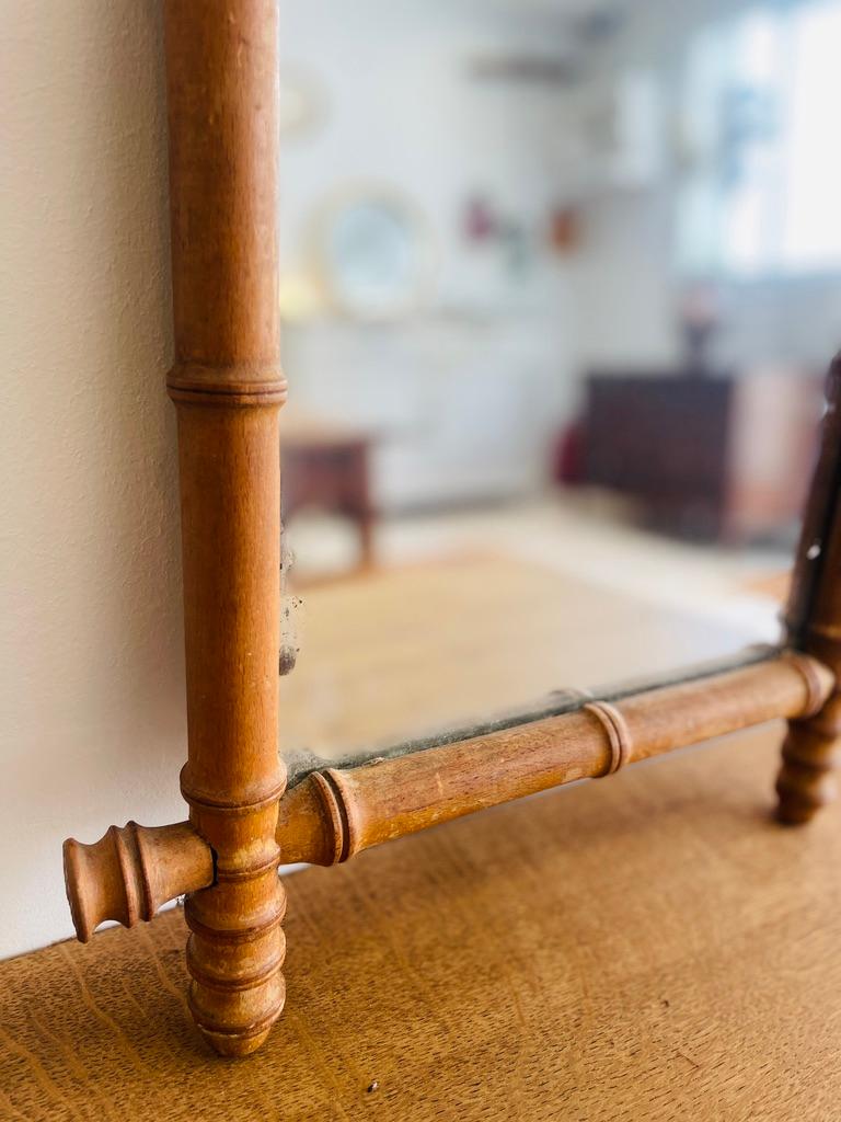 Antique French, specchio in finto bambù In condizioni buone in vendita a L'AMETLLA DE MAR, ES