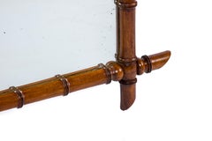 Antique French Faux Bamboo Wall Mirror in Beechwood with Original Glass