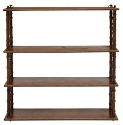 Antique French Faux Bamboo Wall-Mounted Etagere Shelf