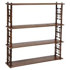 Antique French Faux Bamboo Wall-Mounted Etagere Shelf