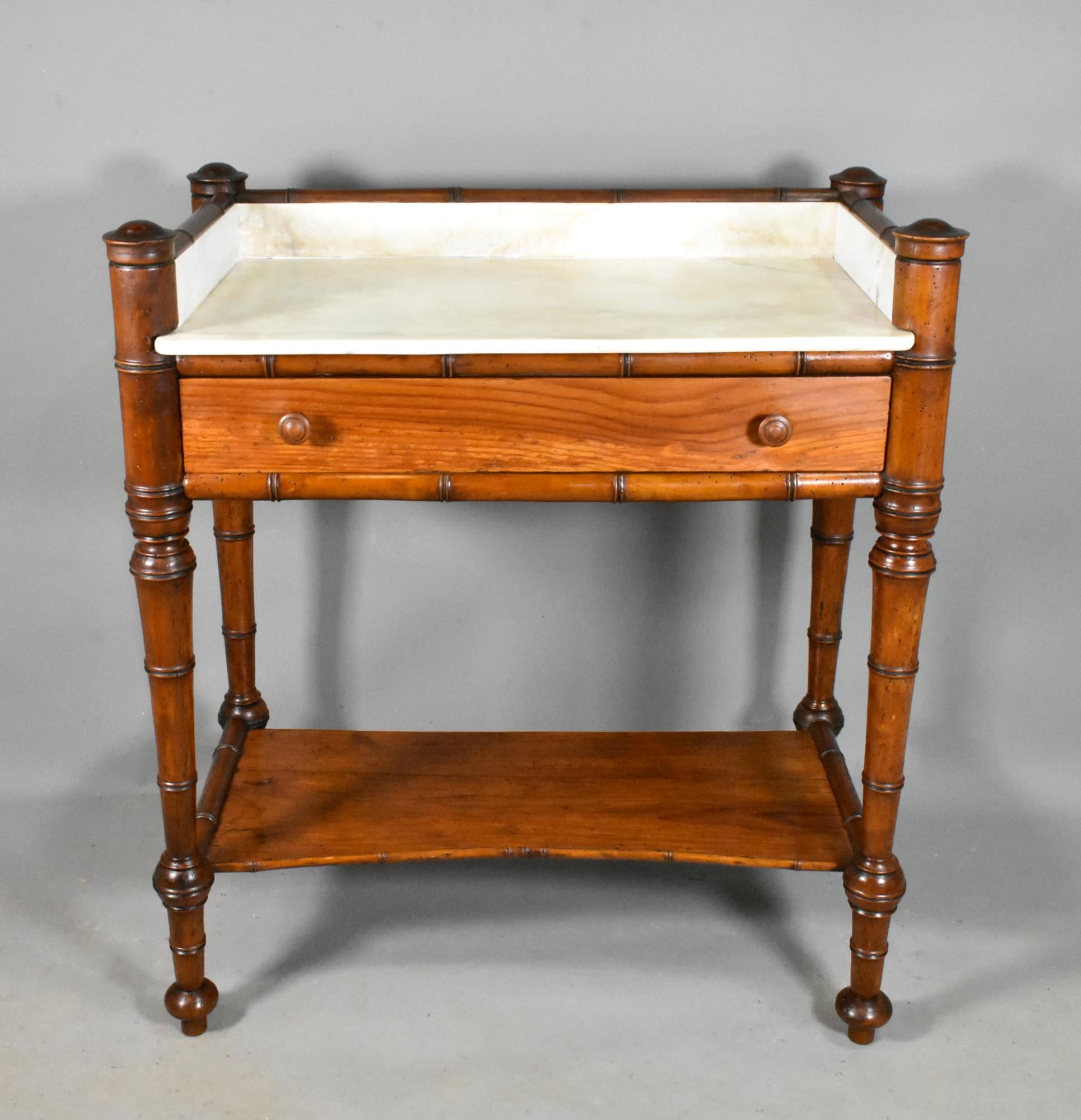 Antique French Faux Bamboo Washstand 6
