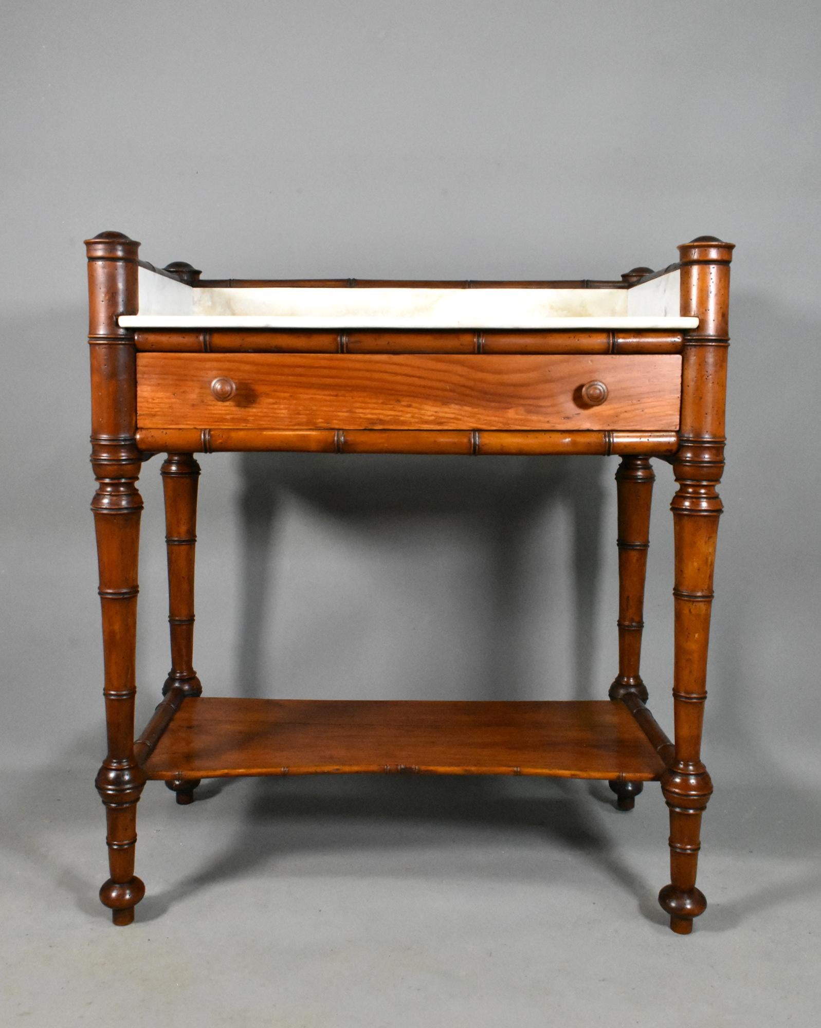 Antique French Faux Bamboo Washstand 7