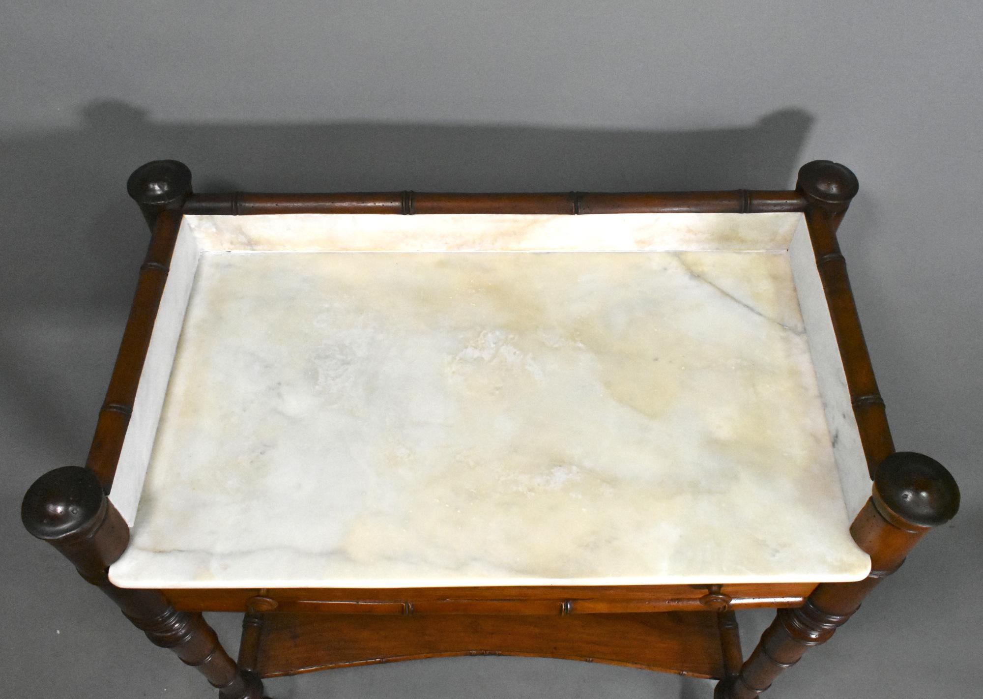 Marble Antique French Faux Bamboo Washstand