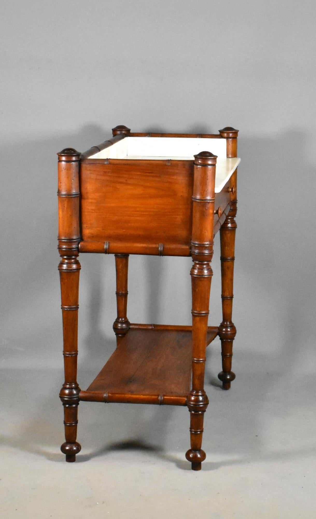 Antique French Faux Bamboo Washstand 1