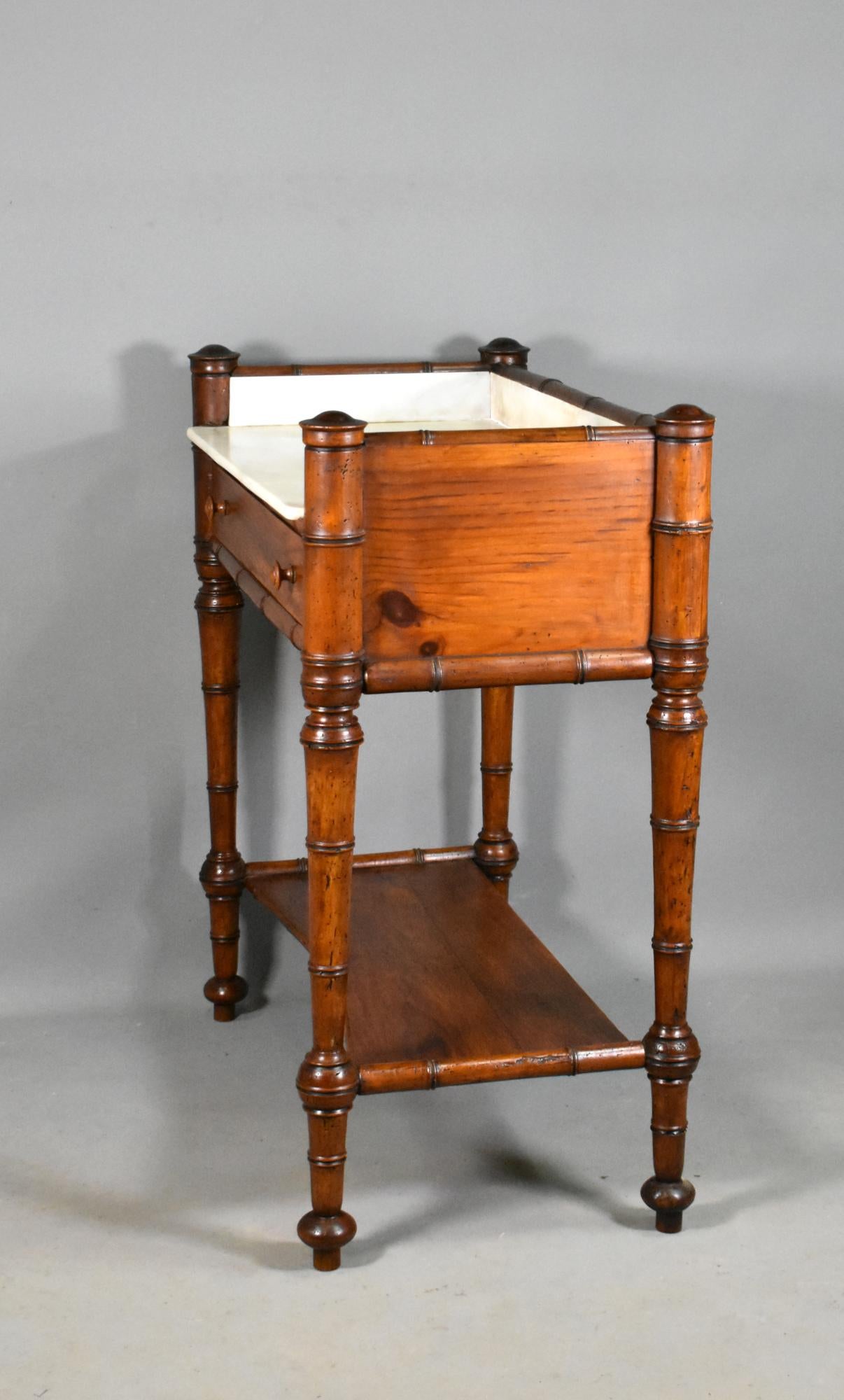 Antique French Faux Bamboo Washstand 2