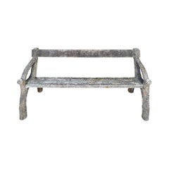 Antique French Faux Bois Bench