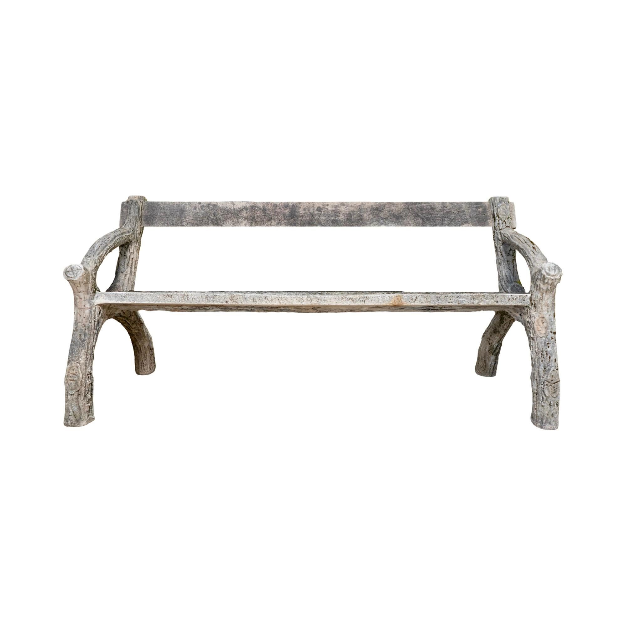 Antique French Faux Bois Bank im Zustand „Gut“ im Angebot in Dallas, TX