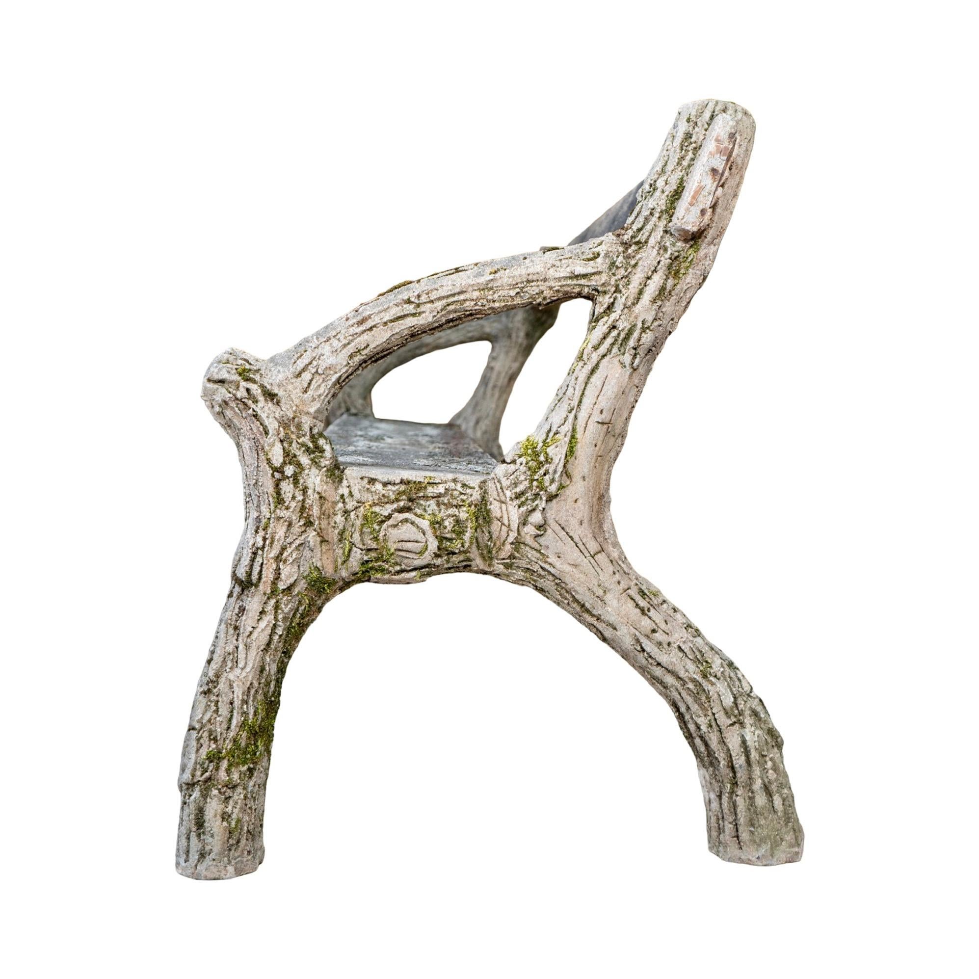 Antique French Faux Bois Bank im Angebot 4