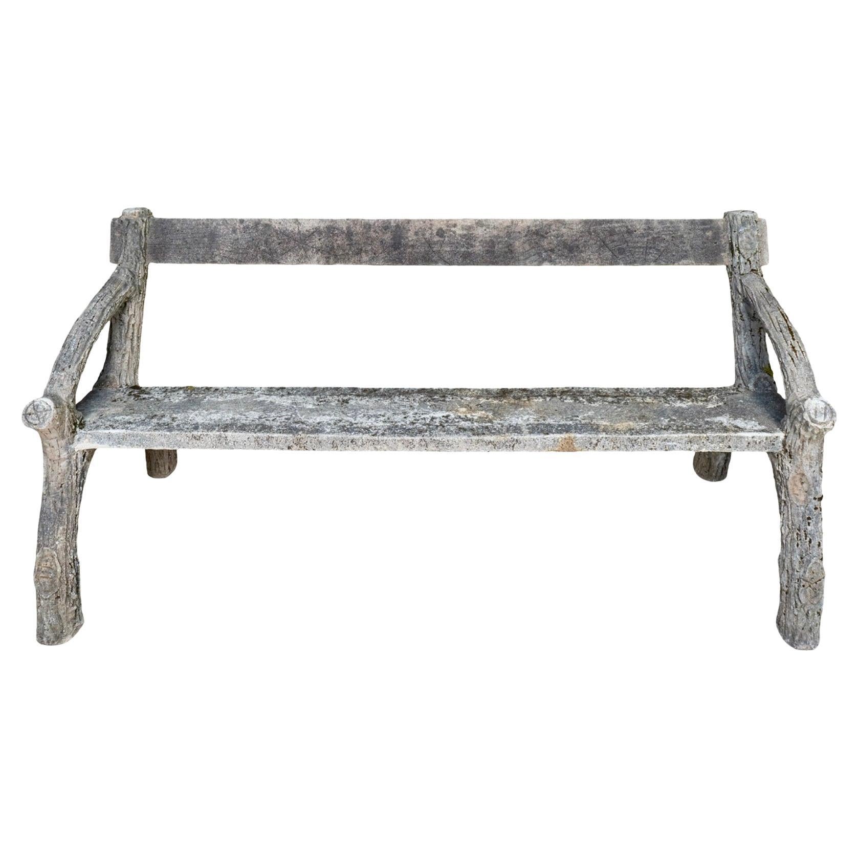 Antique French Faux Bois Bank