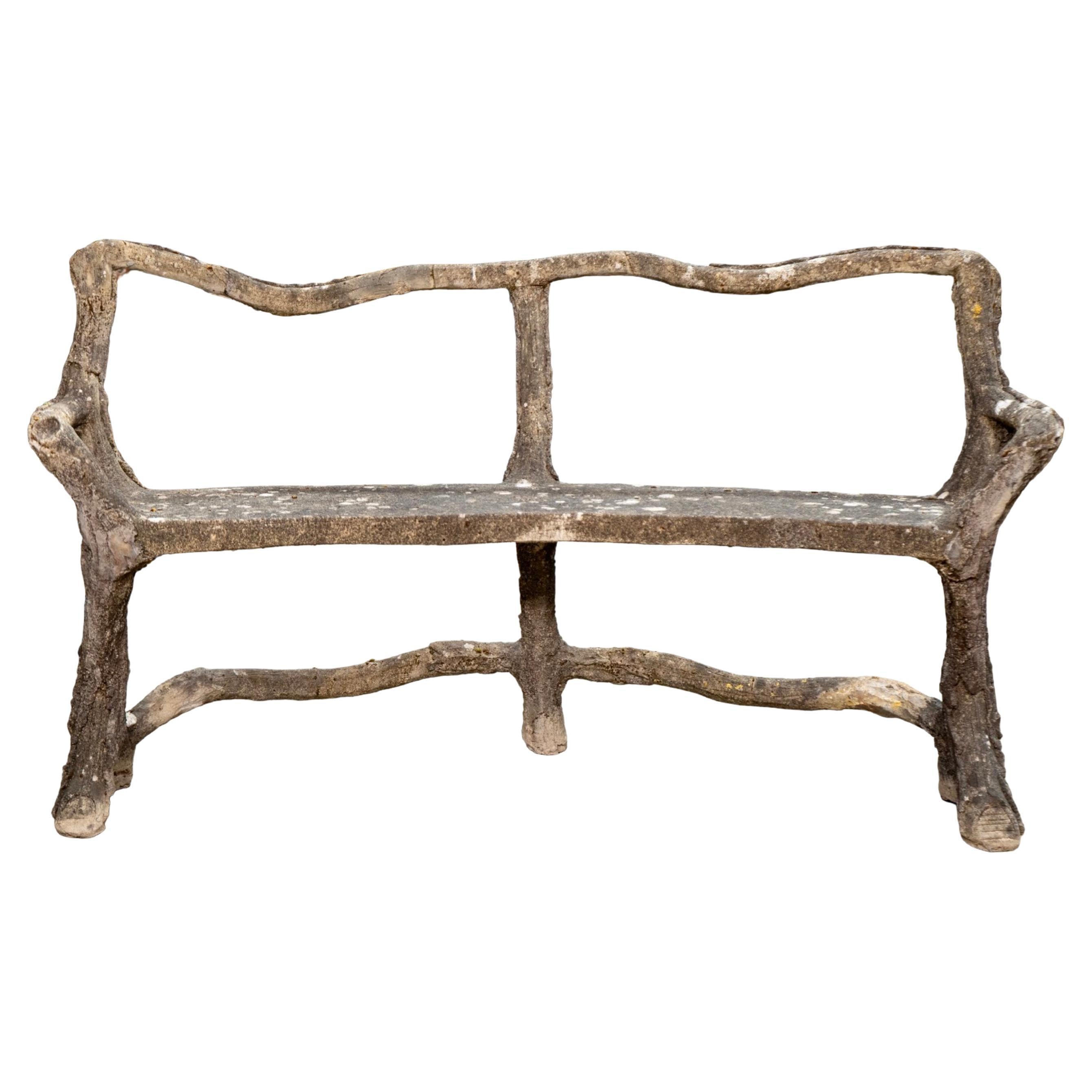 Antique French Faux Bois Bank