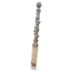 Antike französische Faux Bois Gusseisen- Hitching-Post aus Gusseisen, um 1875