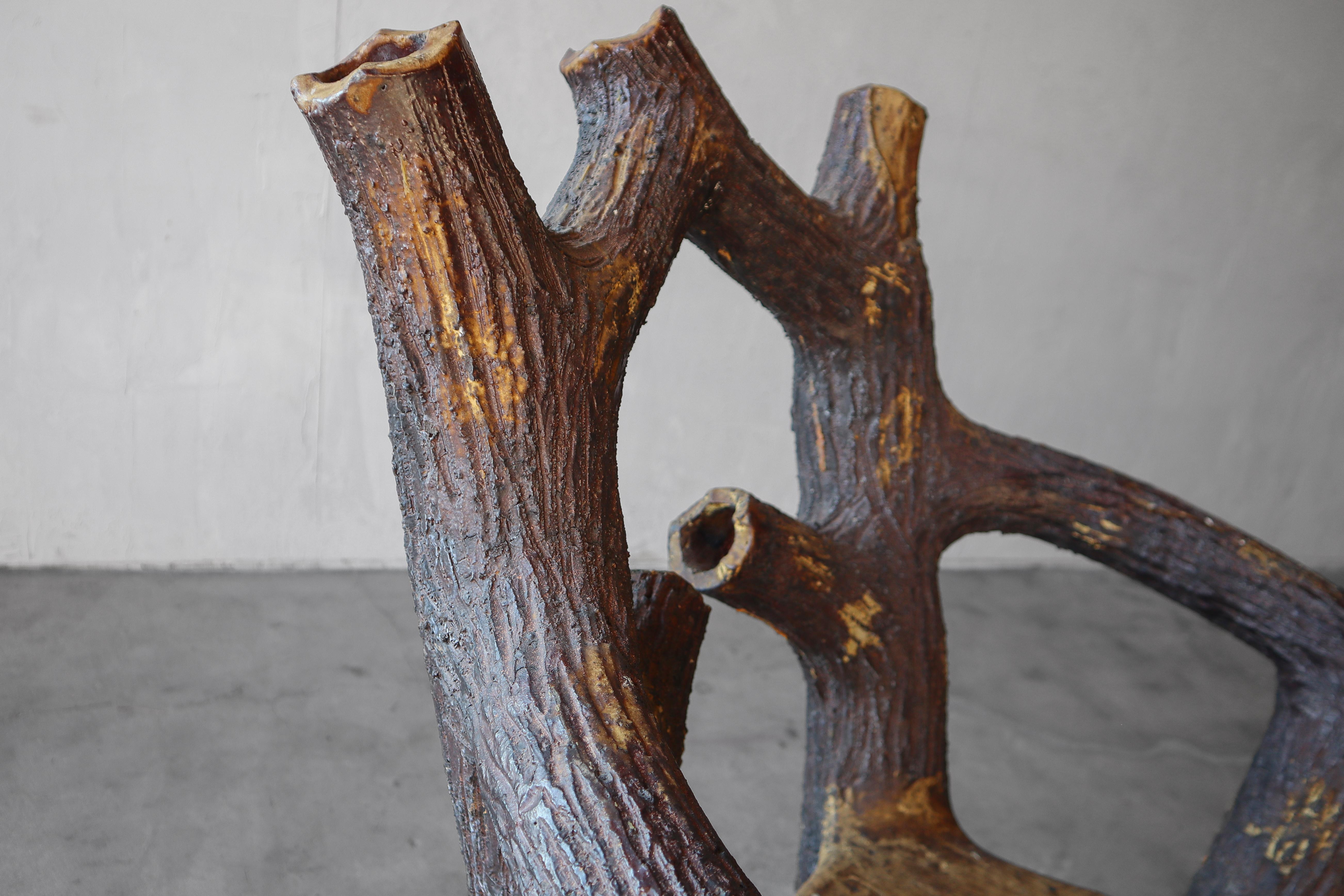 Antique French Faux Bois Cast Tree Trunk Chair For Sale at 1stDibs