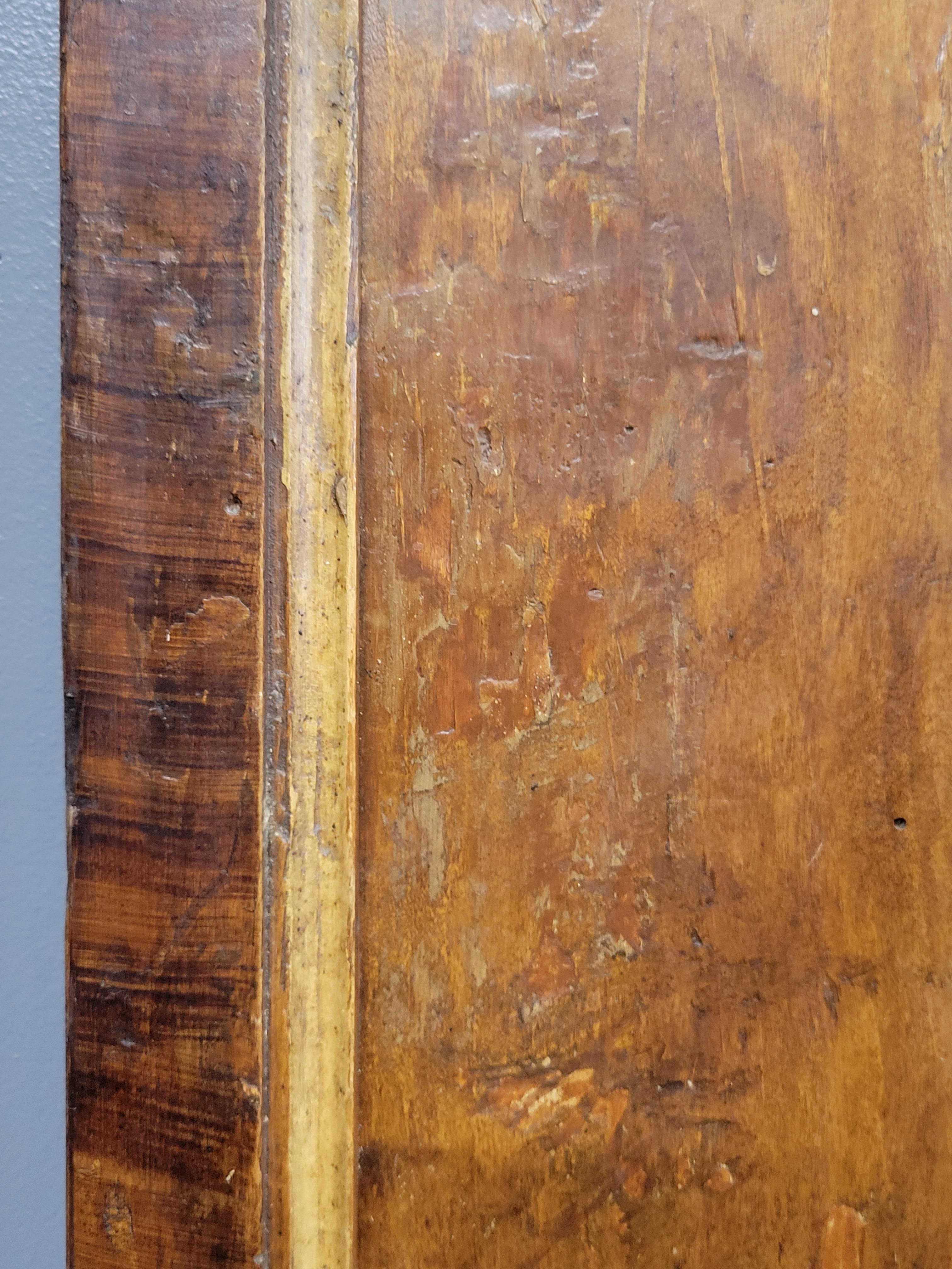 Antique French Faux Grain Painted Pine Pantry Door with Landscape Scenes In condizioni buone in vendita a Centennial, CO