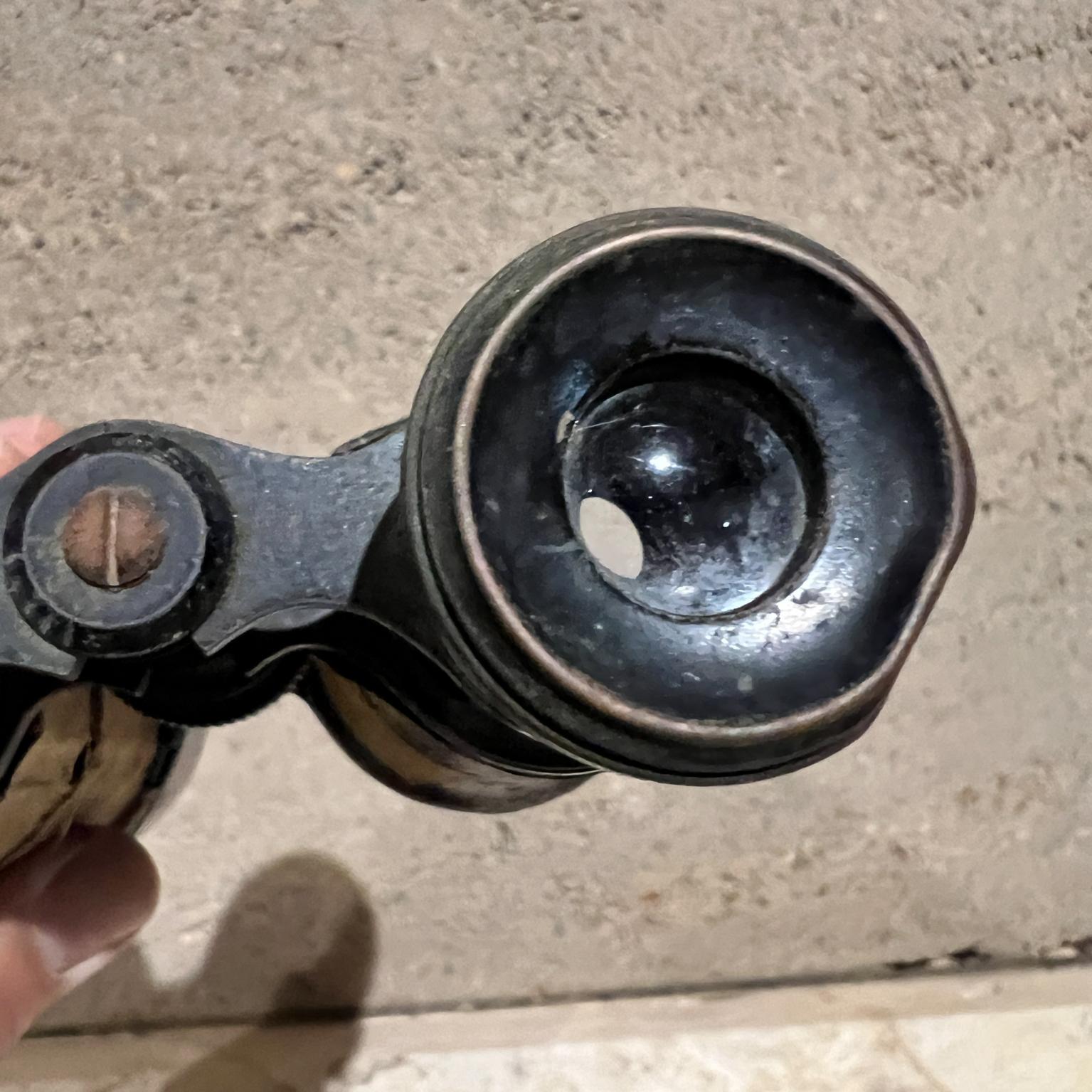 Antique French Field Binoculars Brass Leather Wrap Le Maire For Sale 6