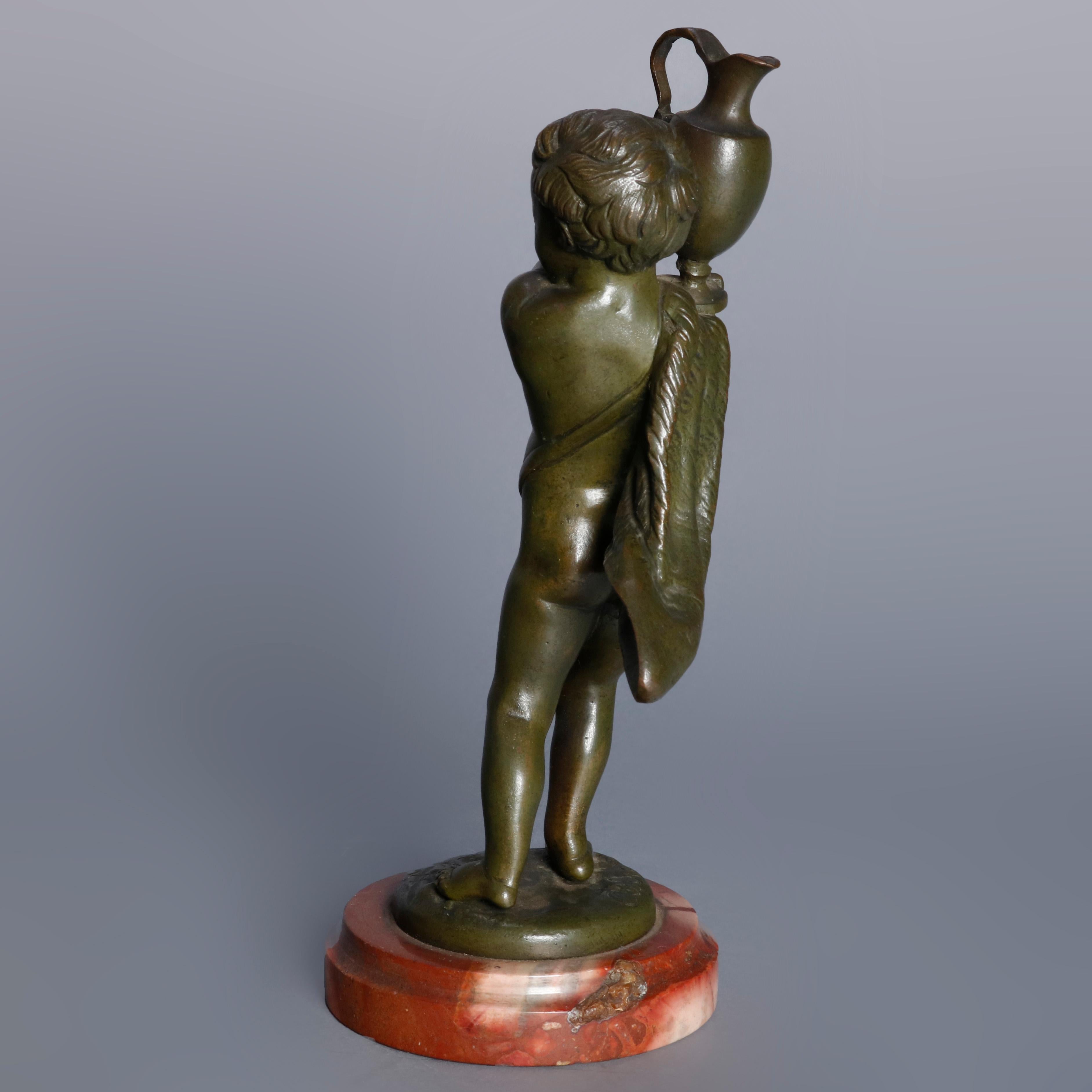 Classical Greek Antique French Figural Classical Cherub Bronze Sculpture, circa 1890