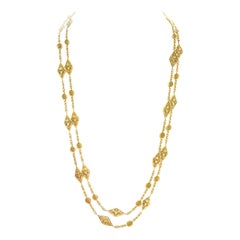 Antique French Filigree Gold Necklace