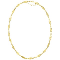 Antique French Filigree Gold Necklace