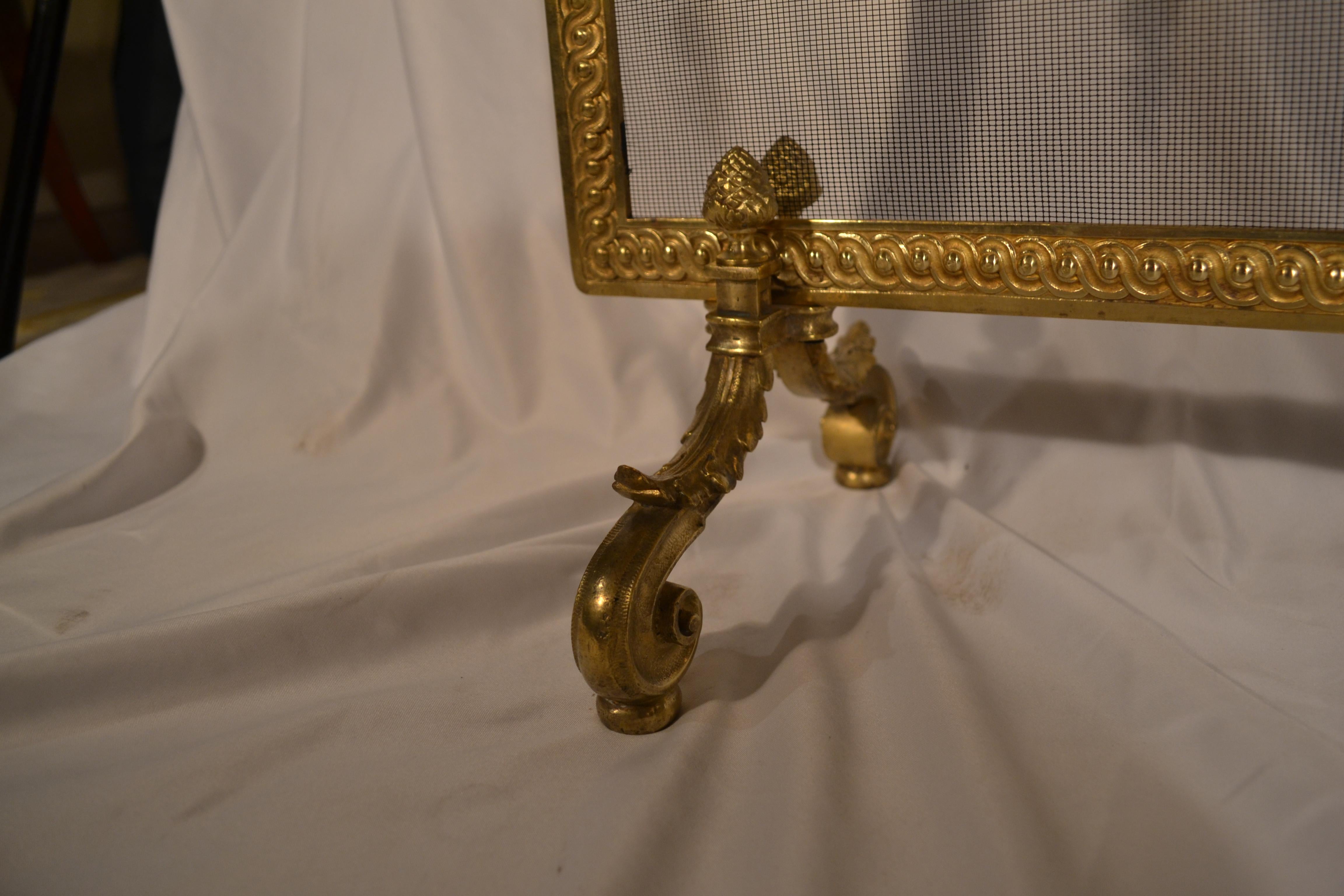 Antique French Fino Bronce Siglo XIX Pantalla contra el fuego siglo XIX en venta