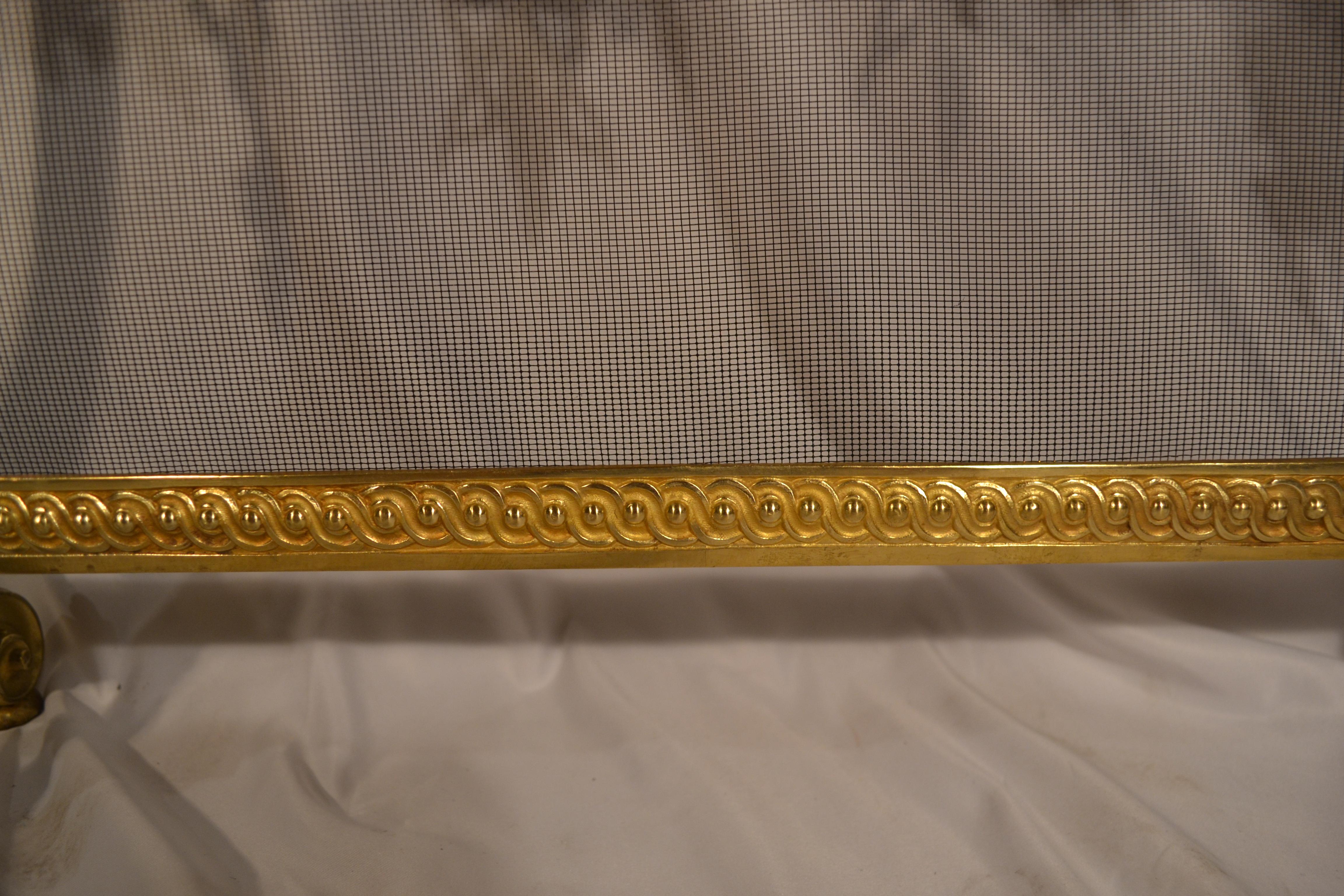 Antique French Fino Bronce Siglo XIX Pantalla contra el fuego en venta 1