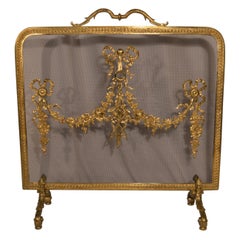 Parafuoco antico francese in bronzo pregiato del XIX secolo