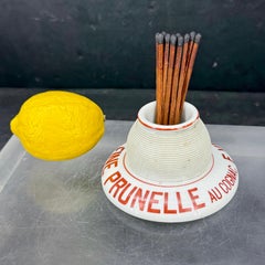 Antique French FINE PRUNELLE LYON Match Holder With Striker