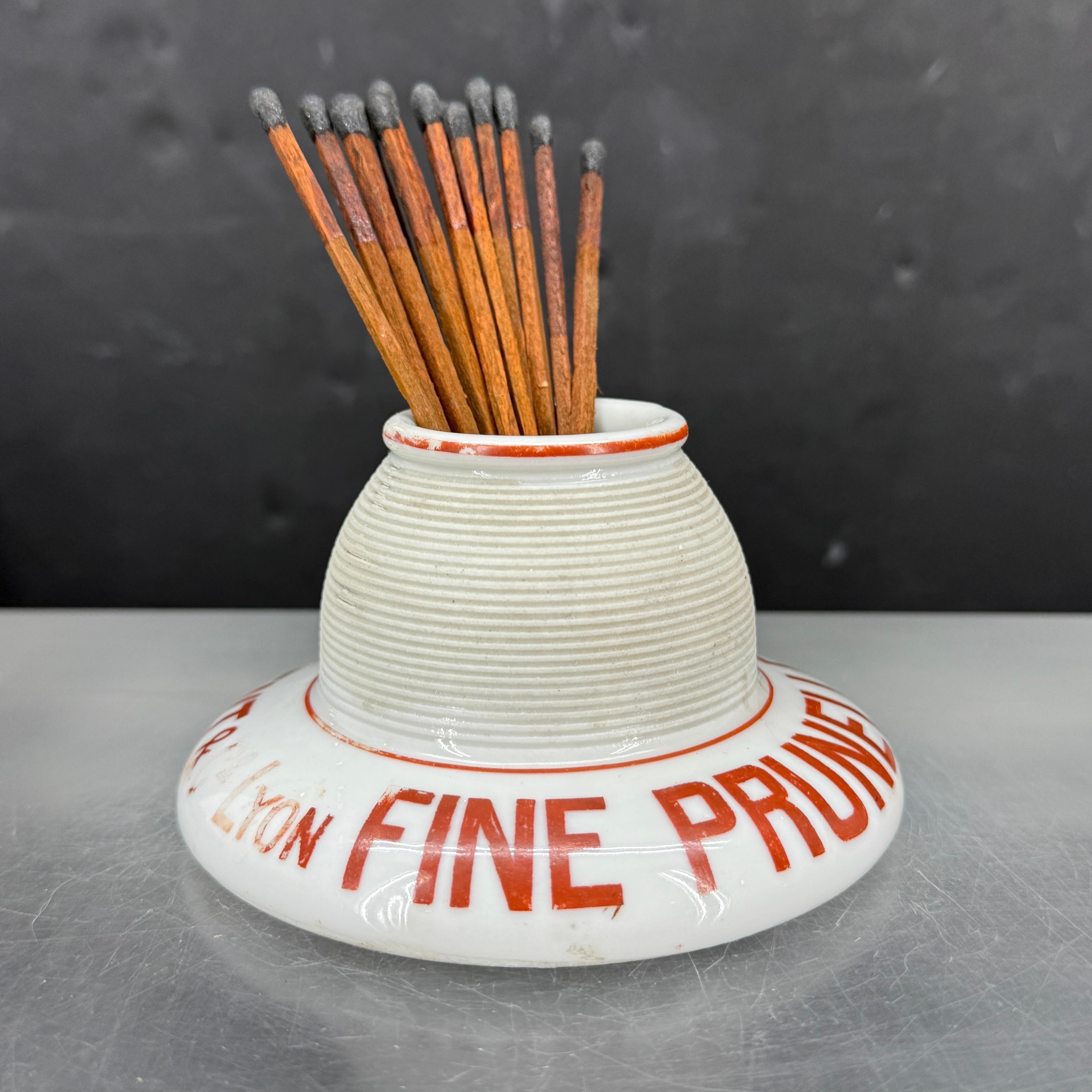 20th Century Antique French FINE PRUNELLE LYON Match Holder With Striker For Sale