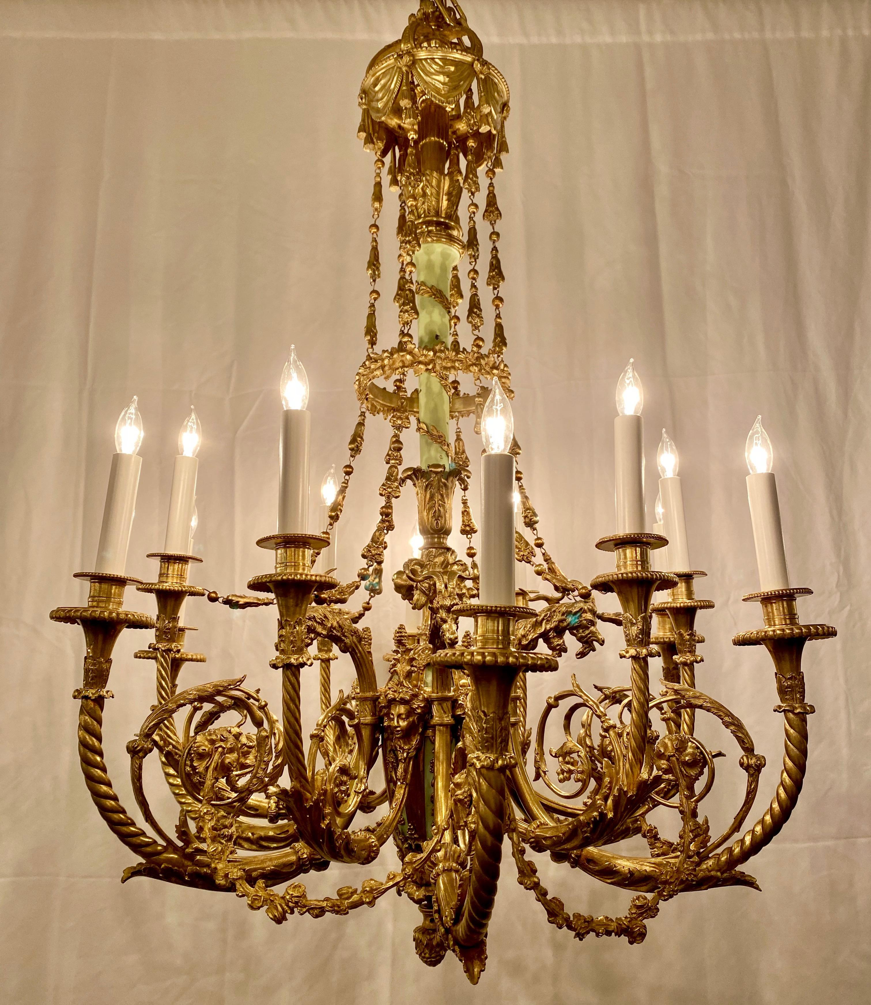 Antique French fine quality Louis 16th bronze chandelier.

 