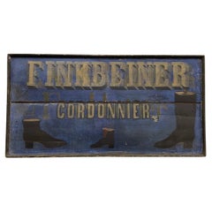 Antique French Finkbeiner Cordonnier (Cobbler) Advertising Sign