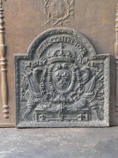 Antique French Fireback / Backsplash with the Arms of France, 18th Century