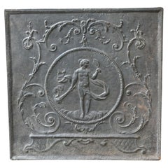 Plaque de cheminée française ancienne avec la déesse Vénus, 18e siècle